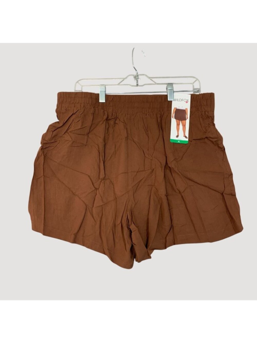 NWT Wildfox Women's Shorts XL Brown 5" Inseam Elastic Waist Lightweight Rayon - Picture 3 of 10